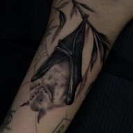 Benito the bat 🦇✨ Had so much fun doing this little piece for @beloved.izzy . I’m beyond grateful for every client who trusts me with their skin and their ideas. Your support means everything. Spots available — DM to book your next tattoo 🖤 #battattoo #abqtattoo #bat #blackandgreytattoo #inkaddict