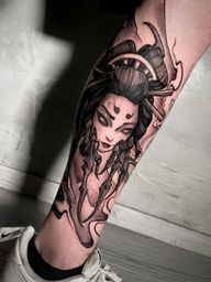 Jorogumo Tattoo🕷️ The Dark beauty of mystery and danger. Ofc I added some of my cyberpunk details and the background is stencil free. Hope you like it and feel free to DM me to get something similar 🤟♠️#tattooart #tattooskg #irezumi #neojapanesetattoo #jorogumo #jorogumotattoo #tattoosnob #jorogumo #japanesetattooart #japaneseink #cyberart #404