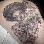 Geisha girl from today - - - - - - #geisha#geishagirl#geishatattoo#geoshagirltattoo#jap#japaense#dotwork#dotworkers#dotworktattoo#dotworktattoos#dotworktattooers#ladyface#ladytattoo#ladyfacetattoo#floral#floraltattoo#japtattoo