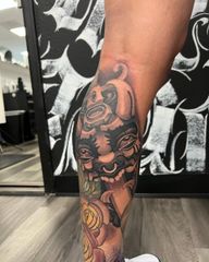 Funky placement, but this was a fun little demon tattoo