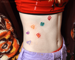 mini hearts sparkle tattoo! watercolour / drawing / abstract / texture