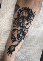 Black and Grey Japanese Dragon