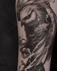 ? Birds of every kind, feathered creatures, have an exceptional way of flowing beautifully on our bodies, and I really enjoy crafting designs that include birds recently. No wonder I’m totally biased on bird’s awesomeness, as my real name, Vibe, is actually a bird in danish. ?Booking:inktures@gmail.comMaking it possible:@dropout_cph @bishoprotary @bheppo @dynamiccolor @nexus_cartridges @kwadron @kwadron_tattoo_gallery#TattooArt #SkinArt #BodyArtistry #ContemporaryArt #DenmarkTattoos #ArtCollectors #InkedAndAuthentic #ElevatedTattooing #TransformationalArt #CreatorsOfInstagram #OwlTattoo #Birds #FeatherTattoo #ElevatedAesthetics #ArtOfInk #LuxuryTattoos #BlackAndGrey #TattooCloseup #AarhusTattoo