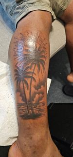 Tropical Palm Tree Beach Scene