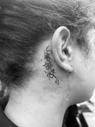 Floral Behind-the-Ear Tattoo