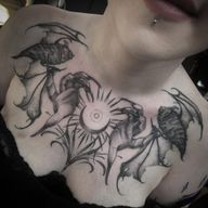 Chest piece completed for issy —-------#witch#witchy#witchytattoo#witchytattoos#witchytattoos#magic#maitctattoo#bat#battattoo#dark#darktattoo#darktattoos#gothic#gothictattoo#gothiictattoos#gothictattooers#gothicart#darkart