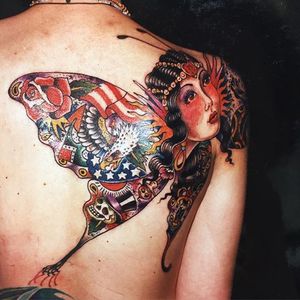 Another game changer from Ed #edhardy #tattoocity #butterfly #usa #america #ladyhead 