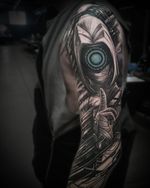 Cybernetic Hooded Figure Sleeve
