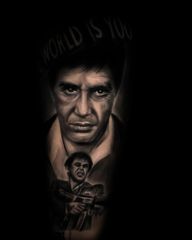 Scarface, the world is yours#scarface #scarfacetattoo #sandiegotattoo #tattoosandiego #sandiegotattooartist