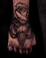 Rose and Ram Skull Tattoo