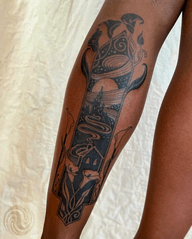 Art Nouveau Scene Tattoo