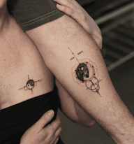 Geometric Yin and Yang Tattoo