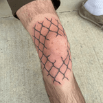 Chain Link Fence Knee Tattoo