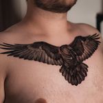 Raven for Daniel ✨ Done at @muka_studio 🖤 . . . . . #raventattoo #crowtattoo #chesttattoo #dotworkers #tatuaje #тату #graphictattoo #polishtattoo #neotraditional #lamadelray #tatuaż #tattoo #tattooartist #illustrationtattoo #krakowtattoo #polandtattoos #tattoos #fineline #pepaxcartridges #pepax