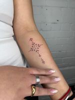 Fine Line Floral Tattoo