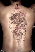 Dragon and Spider Lilies Tattoo