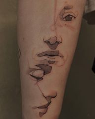 Abstract Face Tattoo