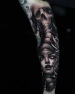 Done in back to back sessions Done at @disturbiatattoo All done with @mothtattoosupplies @wbjtattoo #darkart #darkartist #tattoo #londontattoo #tattooshopnearme