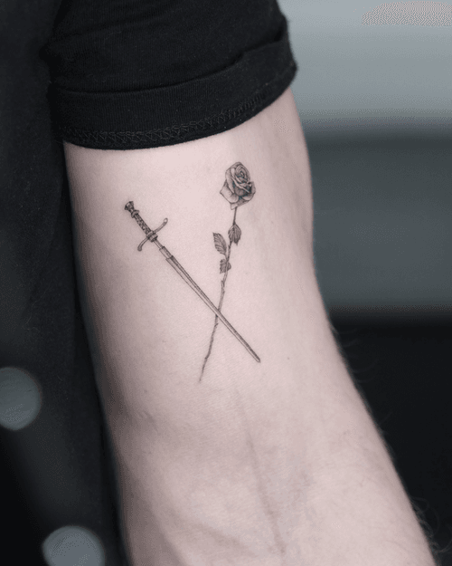 Sword and Rose Tattoo