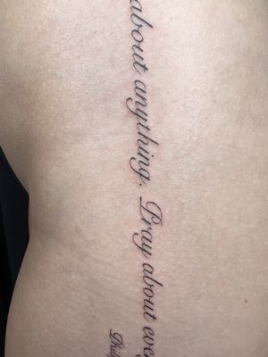 Small lettering tattoo style