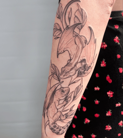 Dragon and Gecko Tattoo