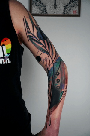 Watercolor tattoo style