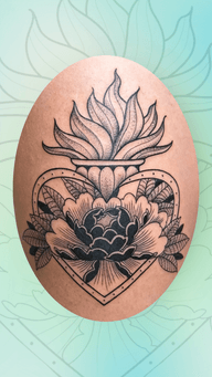 Sacred Heart with Peony