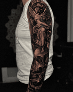 Angel on Skull with Clock