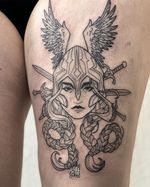 Custom line work tattoo