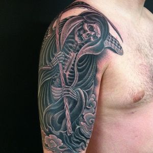 #grimreaper #reapertattoo #blackandgreytattoo #rg #rg74