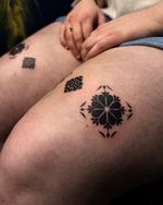 Blackwork Ornamental Diamond Mandala