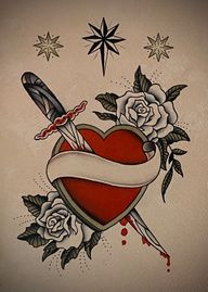 Traditional Heart and Dagger
