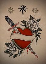 Traditional Heart and Dagger