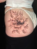 Black and Gray Floral Tattoo