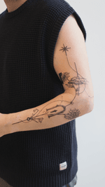 Star, Clouds, and Flowers