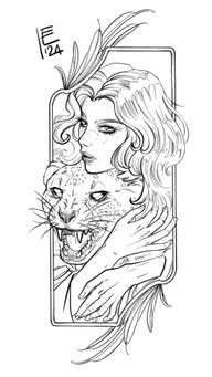 Woman and leopard 