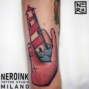 Super clean lighthouse done by NERO #lighthouse #oldschool #traditional