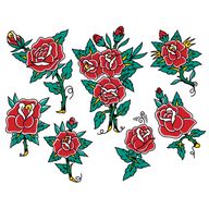 Traditional Rose Tattoo Flash Sheet