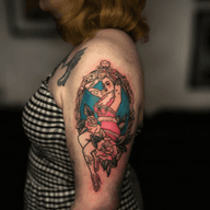 Pin-Up Girl in Ornate Mirror