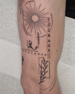 Another addition to a micro realism concept sleeve we started a while back. This micro-collage concept tattoo features script and delicate fineline details. This design combines Micro realism with fine line geometric imagery to create a modern aesthetic. 