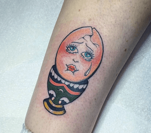 Get cracking with this unique tattoo by GROWN TATTOOS, featuring a detailed illustrative design of a poached egg!