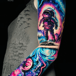 Watercolor space sleeve 