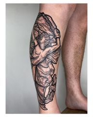 Prometheus: the sacred fire of progress He defied the gods to bring fire to humanity , a gift of reason, freedom, and thought. For awakening the mind, he was punished eternally, yet became a timeless symbol of rebellion and knowledge. Full leg wip 🇩🇪 BERLIN • 18/30 August @der_grimm_tattoo (books open Sept-Oct-Nov) 🇬🇧 LONDON • soon @sixtyink 🇮🇹 BASSANO • Sept/Oct (1slot left Oct) @sparkleytattoostudio 🇫🇷 PARIS • Oct, info soon 🇳🇱 AMSTERDAM • Nov, info soon Done in Berlin @der_grimm_tattoo Thanks Simon 📍Berlin based - @der_grimm_tattoo ᴇɴɢʀᴀᴠɪɴɢ ᴀɴᴅ ꜱᴛᴀɪɴᴇᴅ ɢʟᴀꜱꜱ ᴛᴀᴛᴛᴏᴏ . @blackclaw @dankubin @bishoprotary @eclipse.tattooink @engraverstattoos . #engravingtattoo #stainedglasstattoo #tattoo
