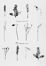 This flash was designed by collecting the botanicals, later screen printing them to create one off pieces 