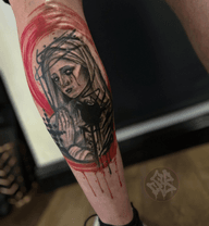 Dark Mary is finished 🔥👌 Loves so much doing this one can even explain! Thanks for the great time @irishbelarusian . @sphynxtattoodublin . #marytattoo #darktattoo #darktattoos #abstracttattoos #trashpolkatattoo #trashpolka #blackandredtattoo #legtattoo #dublintattooartist #dublinireland #dublincity