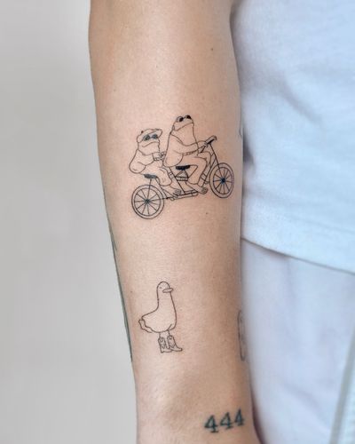 Cartoon Tattoo #singleneedletattoo #finelinetattoo