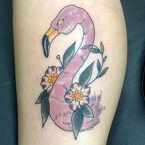 "Kill everyone now! Condone first degree murder! Advocate cannibalism! Eat shit! Filth is my politics! Filth is my life!" Whoops, wrong Pink Flamingo.. say hi to Fran, done by Chris Aragon! 🏼 #pinkflamingo #affinitytattoo #austintattoo