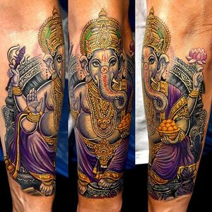 Partly fresh. Sleeve in progress #ganesha #sleeve #inprogress #indian #religious 