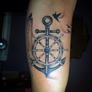 Anchor tattoo / Annie Lloyd / Get Fat Bk Inc #annielloyd #annielloydtattoo #getfat #getfatbk #getfatbrooklyn #anchor #helm #love