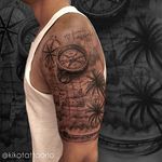 Tattoo feita pelo tatuador Igor Ten da Equipe Kiko Tattoo. #kikotattoorio #braziliantattooartist #blackandgrey #compass #halfsleeve